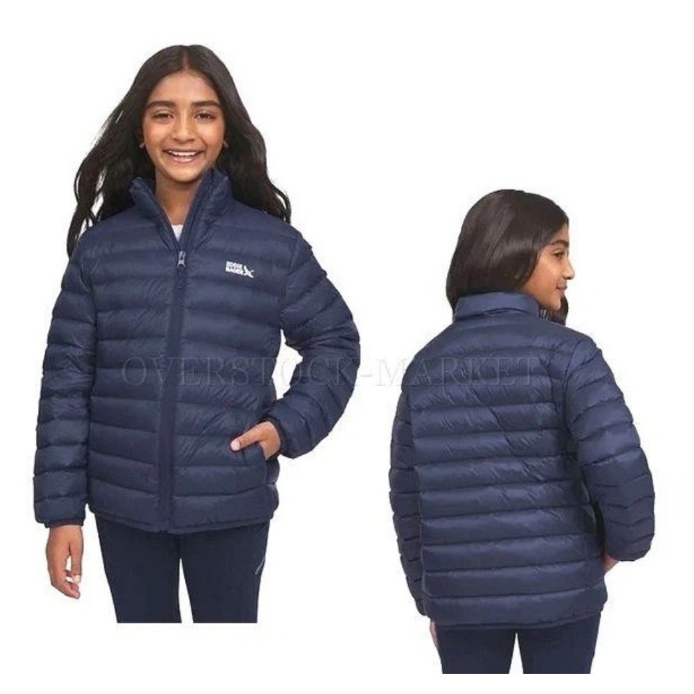 NWT EDDIE BAUER KIDS YOUTH DOWN PACKABLE JACKET SIZE SMALL 6/7 NAVY - Picture 1 of 2